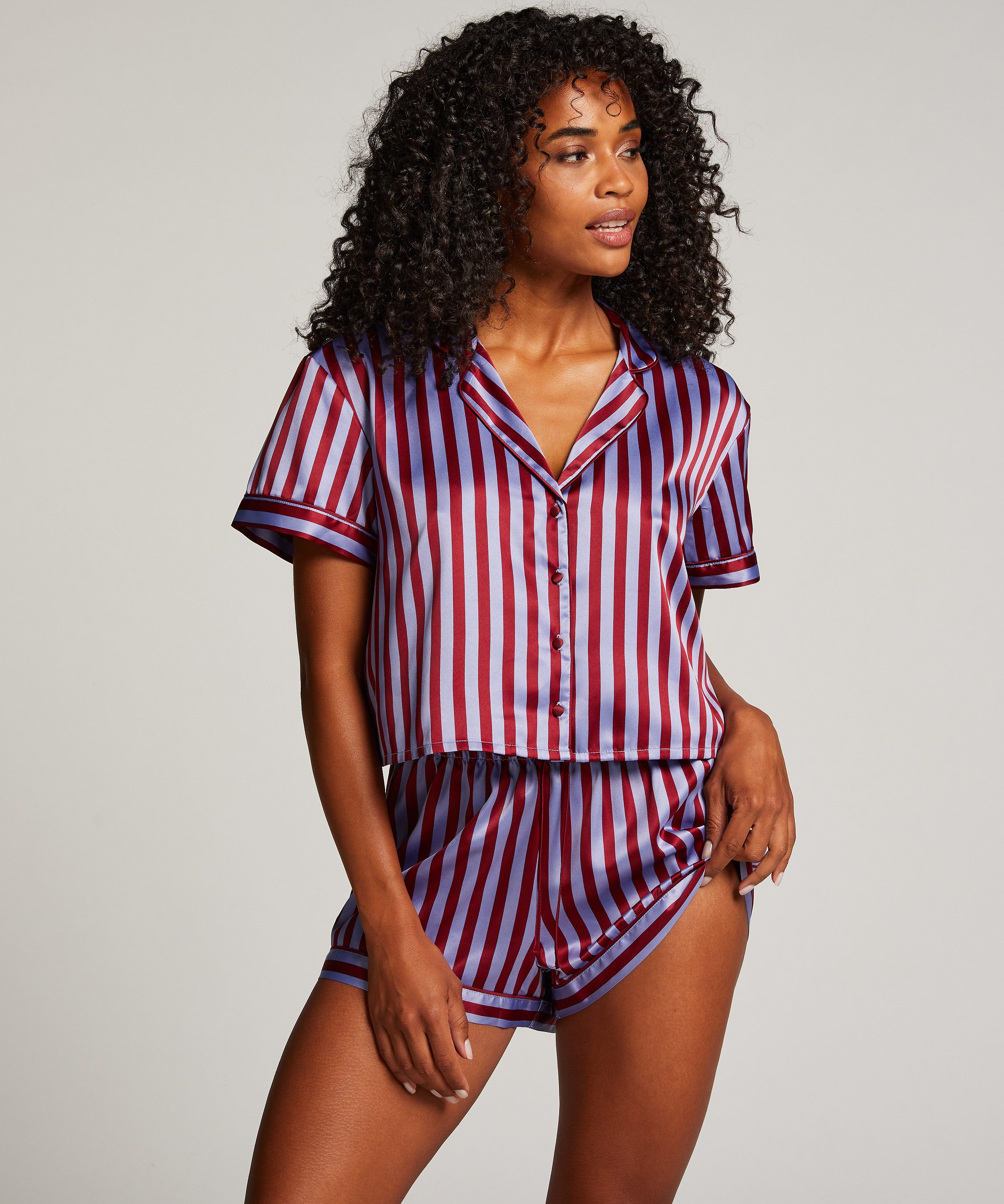 Satin Shorts, Purple, main