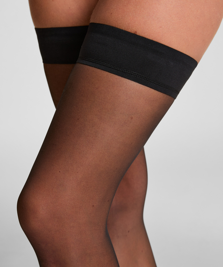 Stay Ups 15 Denier Second Skin, Black