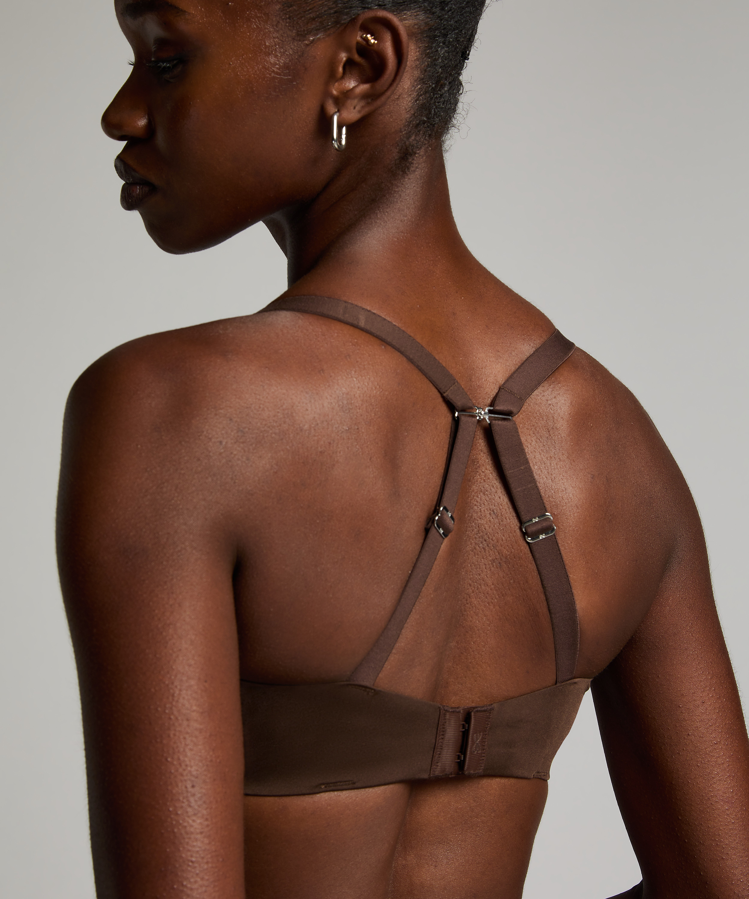 Smooth Non-Padded Underwired Bra, Brown, main
