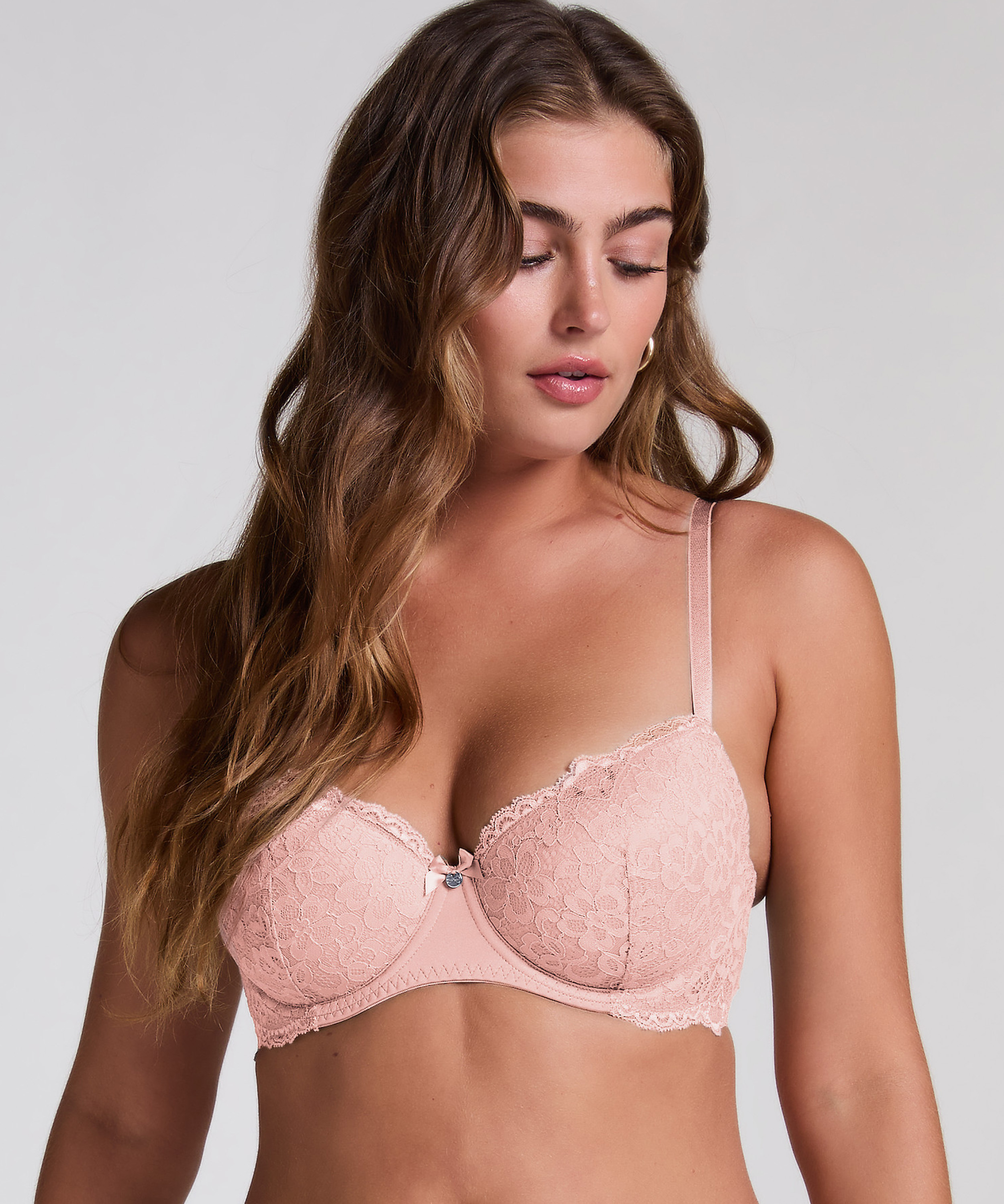 Marine Padded Underwired Bra, Pink, main
