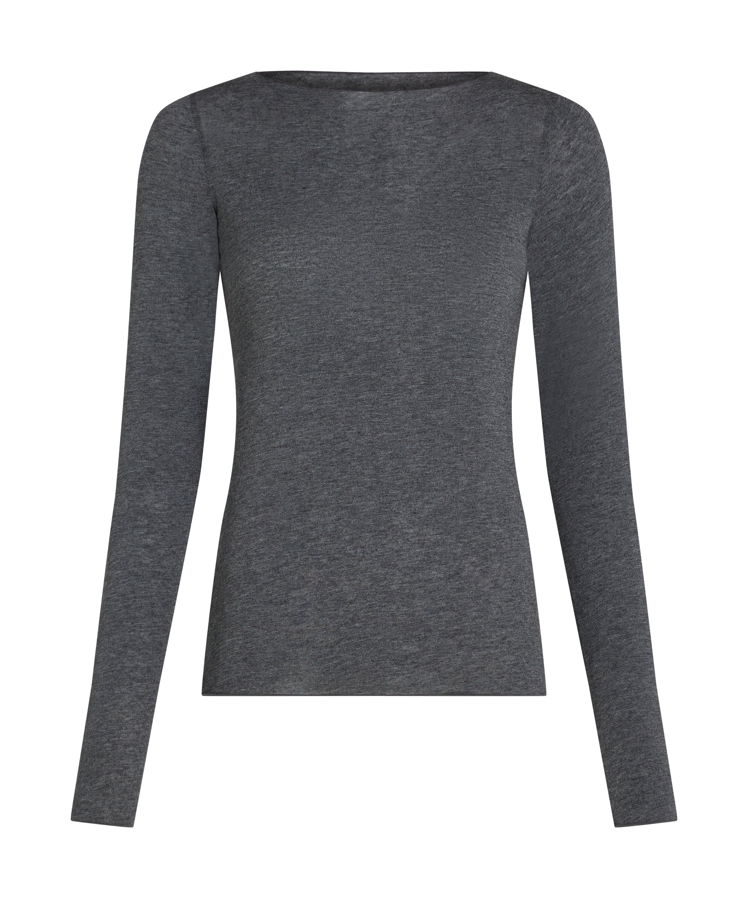super soft Boatneck Shirt with Cashmere, Gray