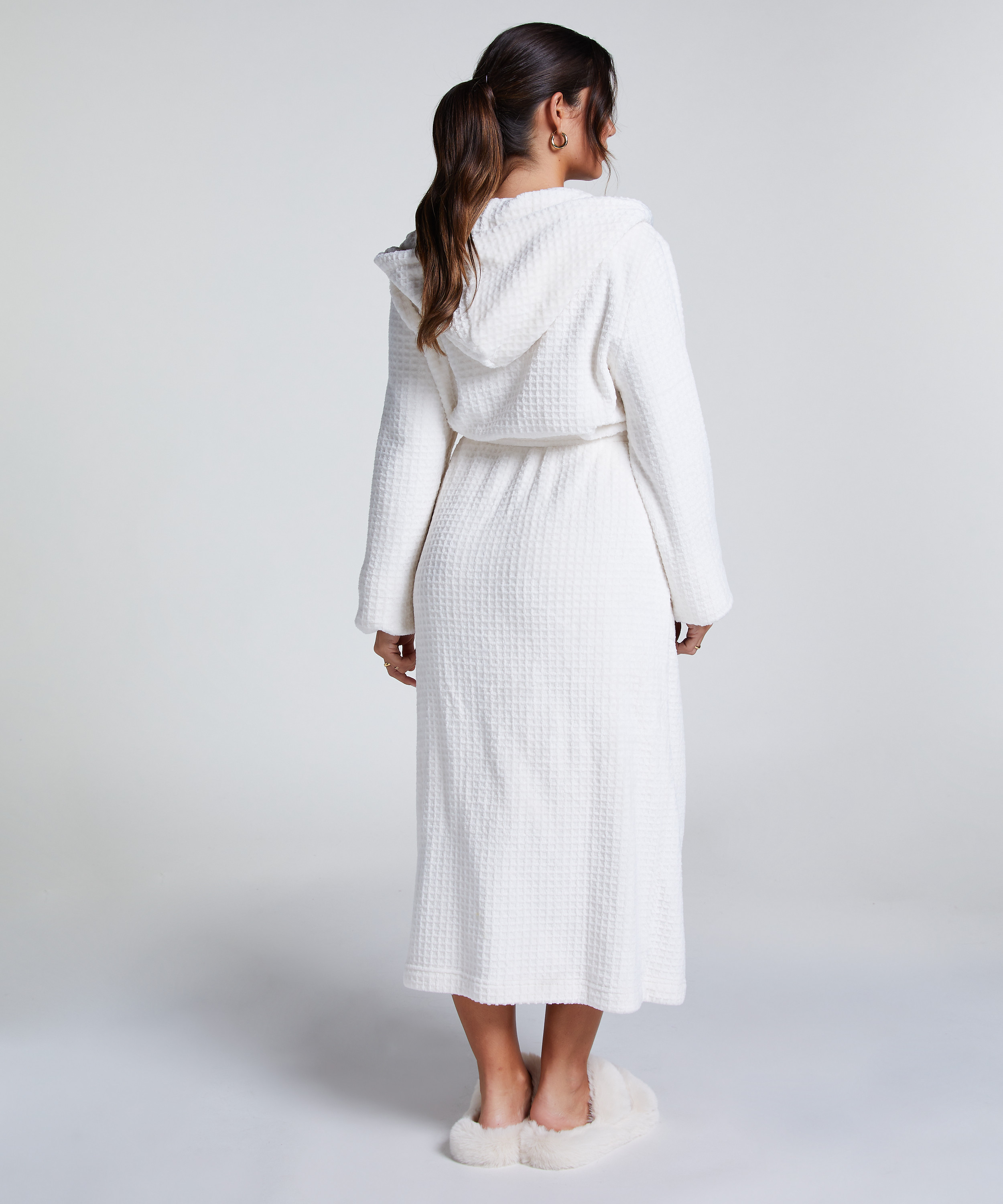 Waffle Bathrobe, White, main