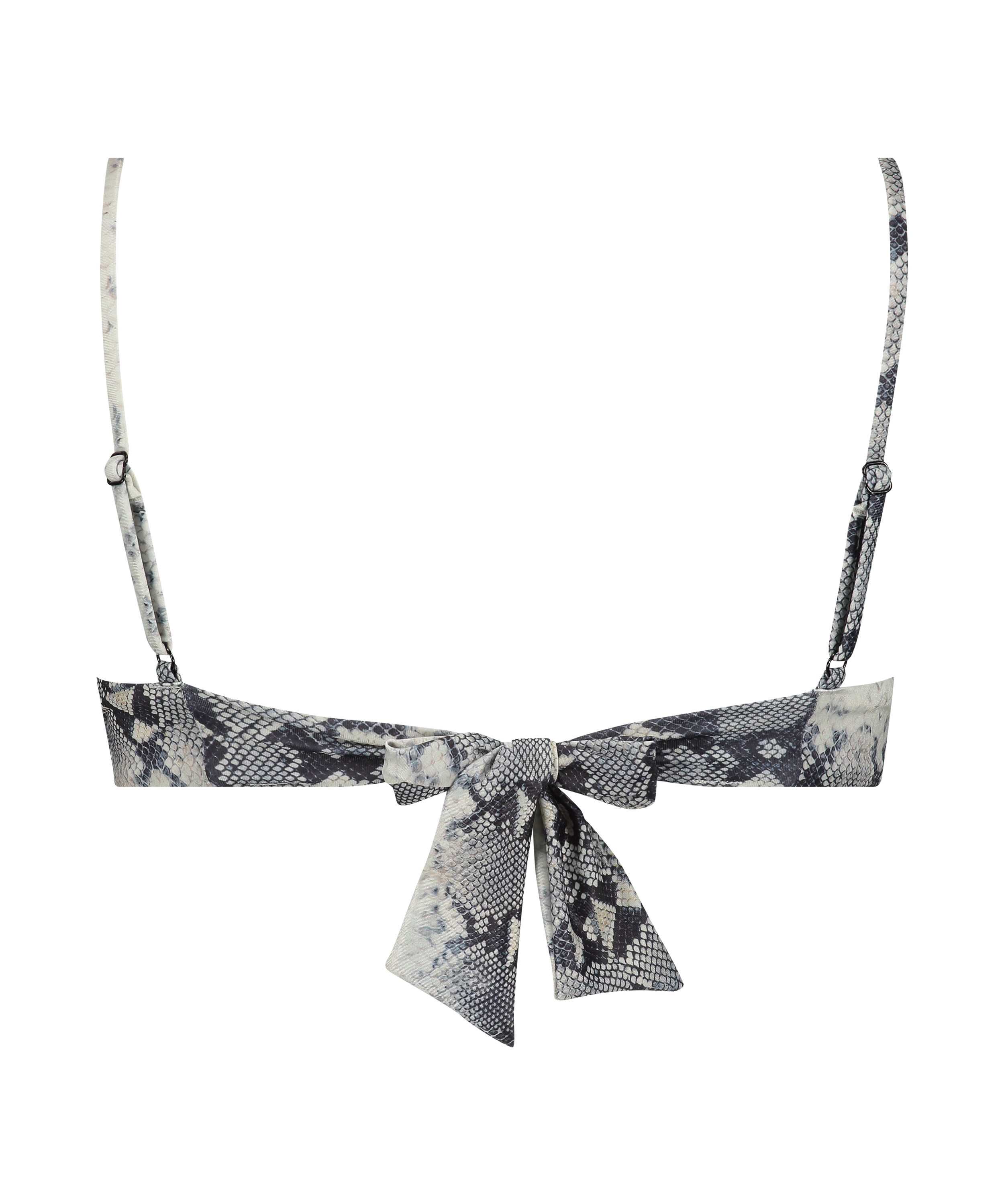 Snake non-padded underwired bikini top, Black, main