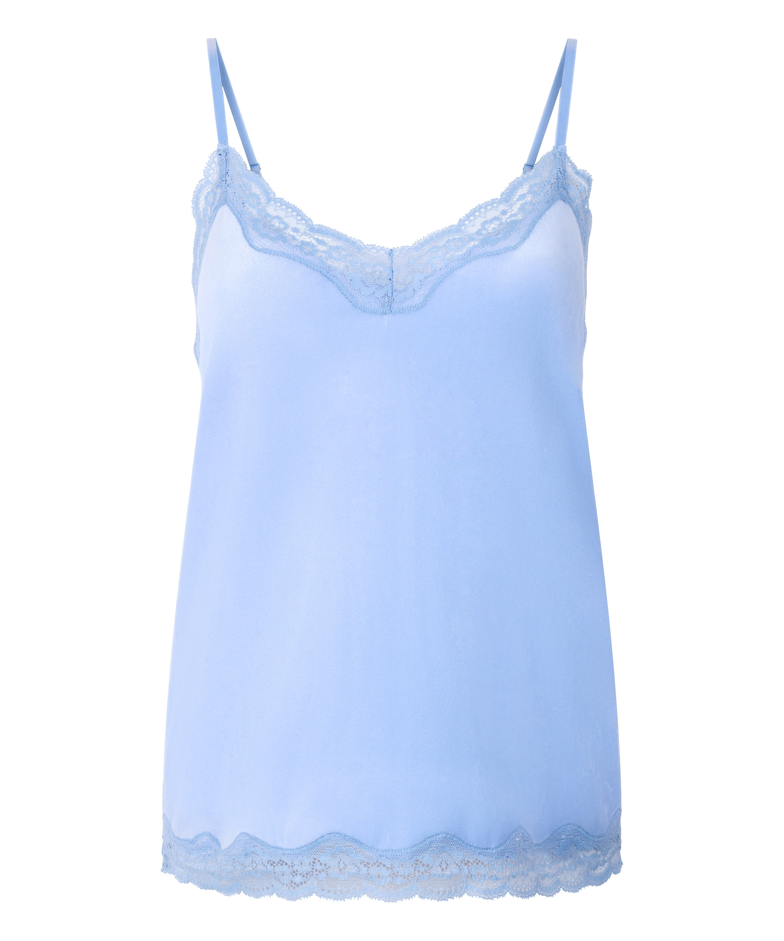 Velours Lace Cami Top, Blue, main