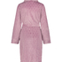 Short Fleece Ribbed Bathrobe, Purple