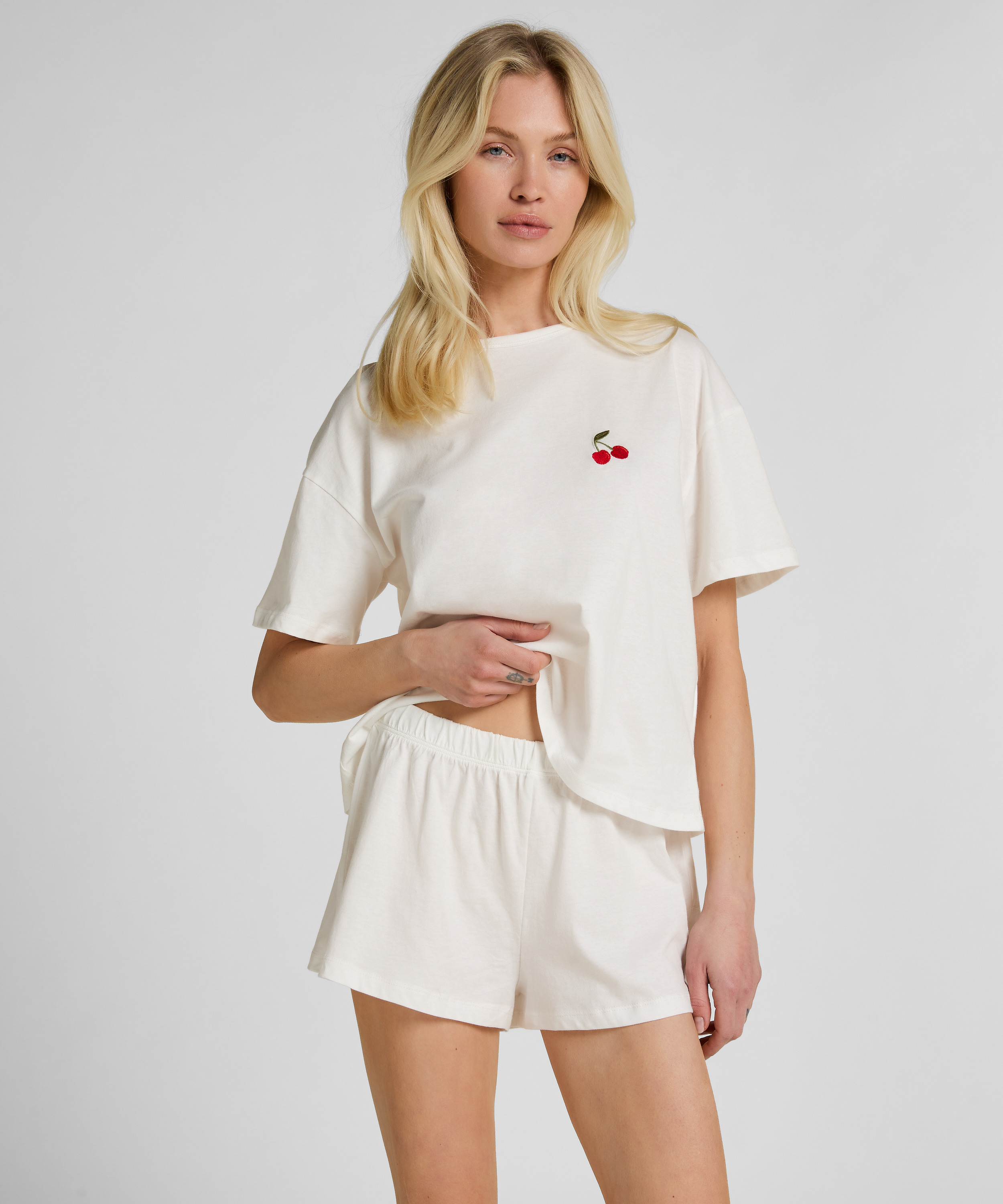 Pyjamaset Cotton, White, main