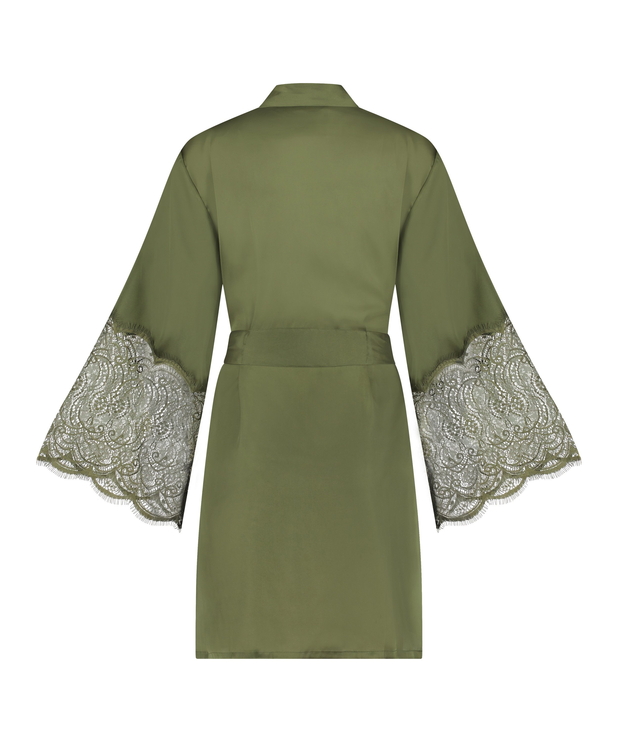 Satin Kimono, Green, main