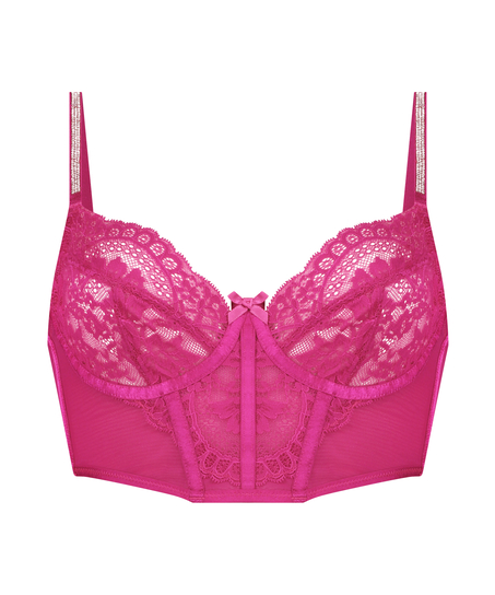 Lindsey Non-Padded Underwired Longline Bra, Pink