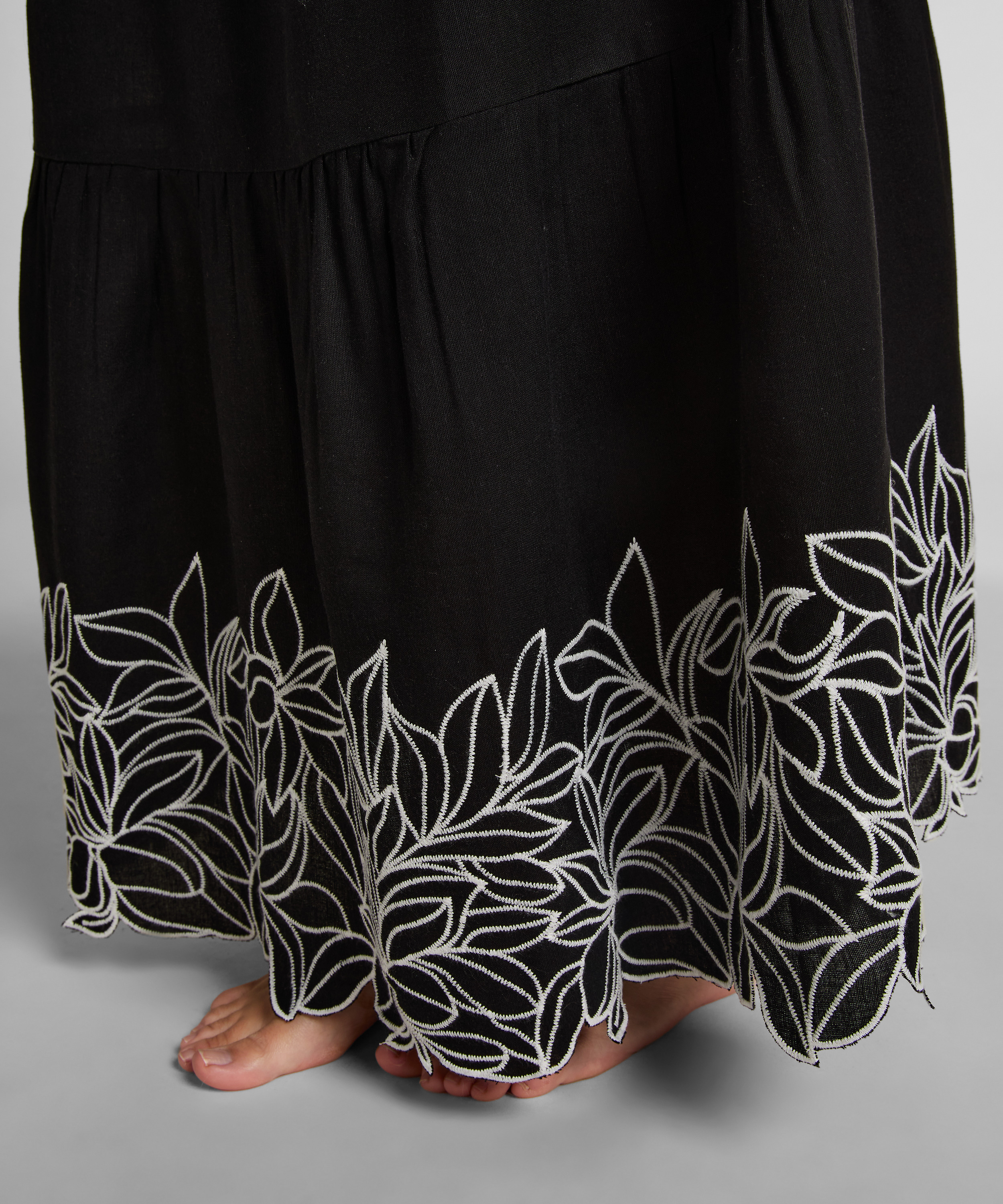 Embroiderd Skirt, Black, main