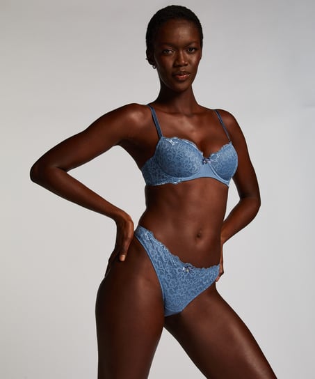 Marine Padded Underwired Bra, Blue