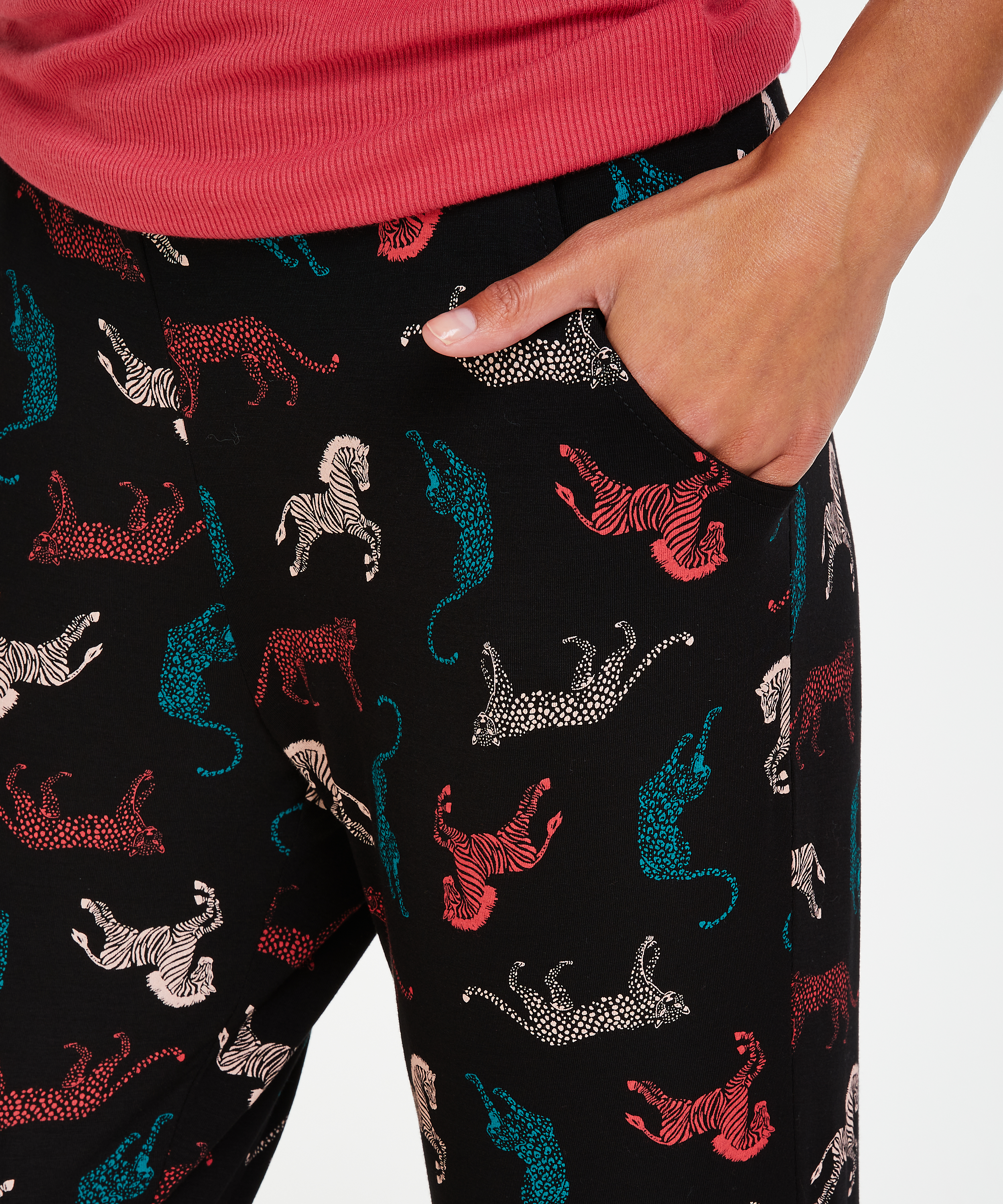 Jersey pyjama pants, Black, main