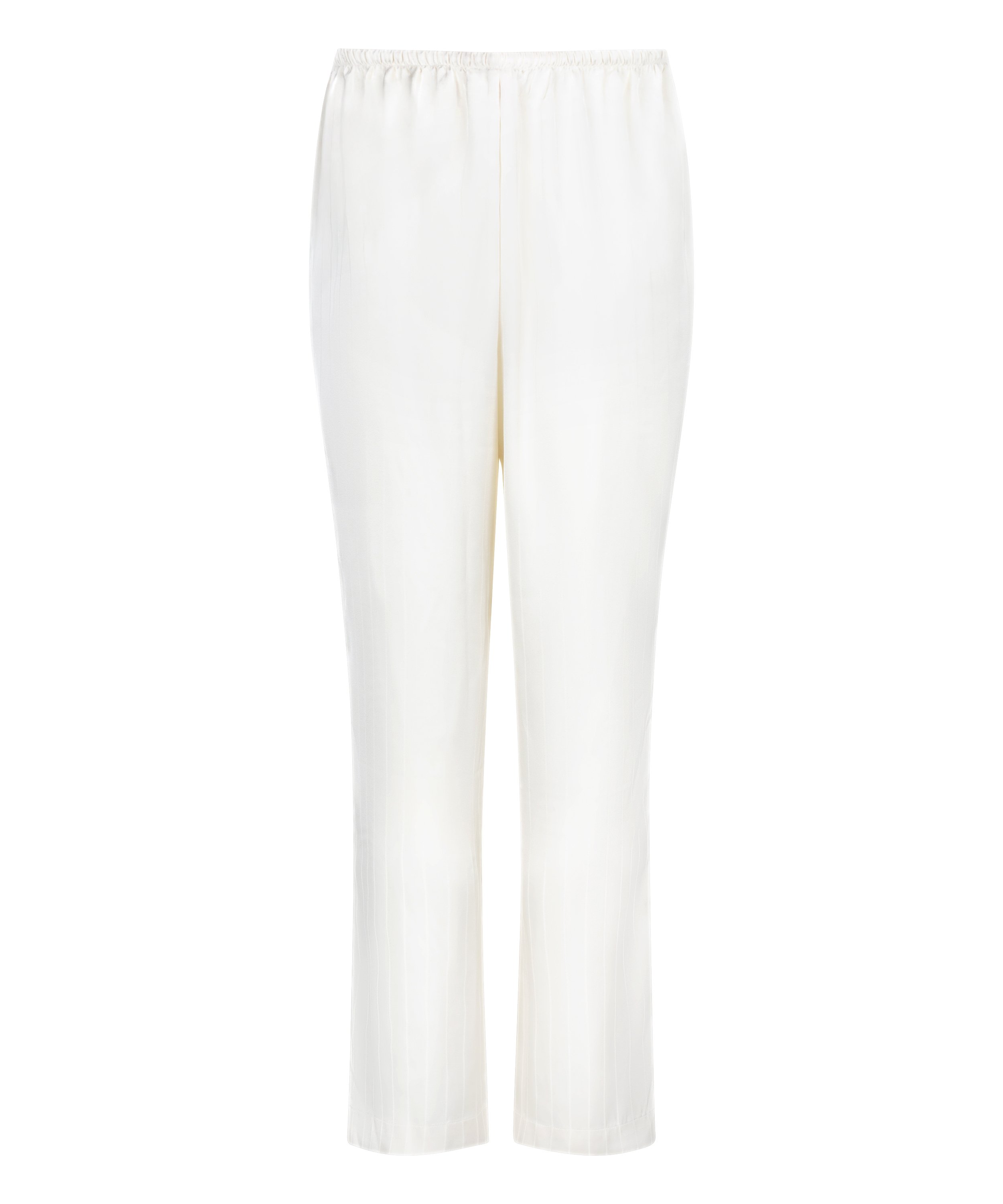 Satin Pinstripe Trousers, White, main