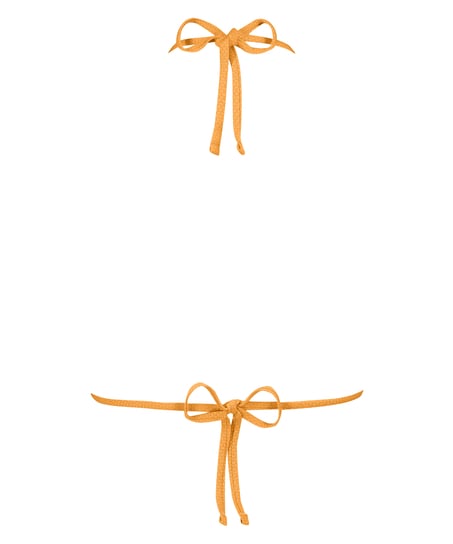 Scallop Lurex Triangle Bikini Top, Orange