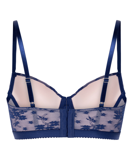 Lou Padded Underwired Longline Bra, Blue