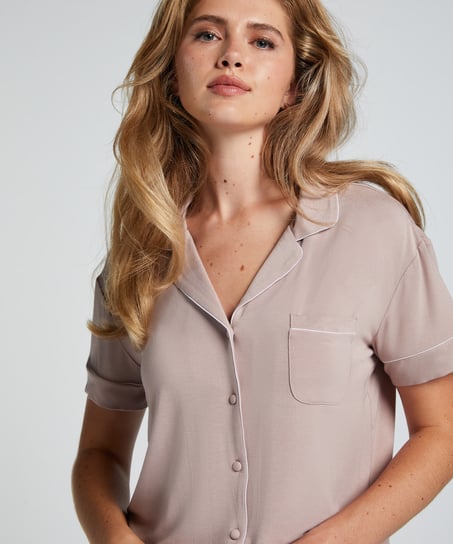 Essential Jersey Short-Sleeved Jacket, Beige