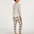 Tall Twill Check pyjama pants, Beige
