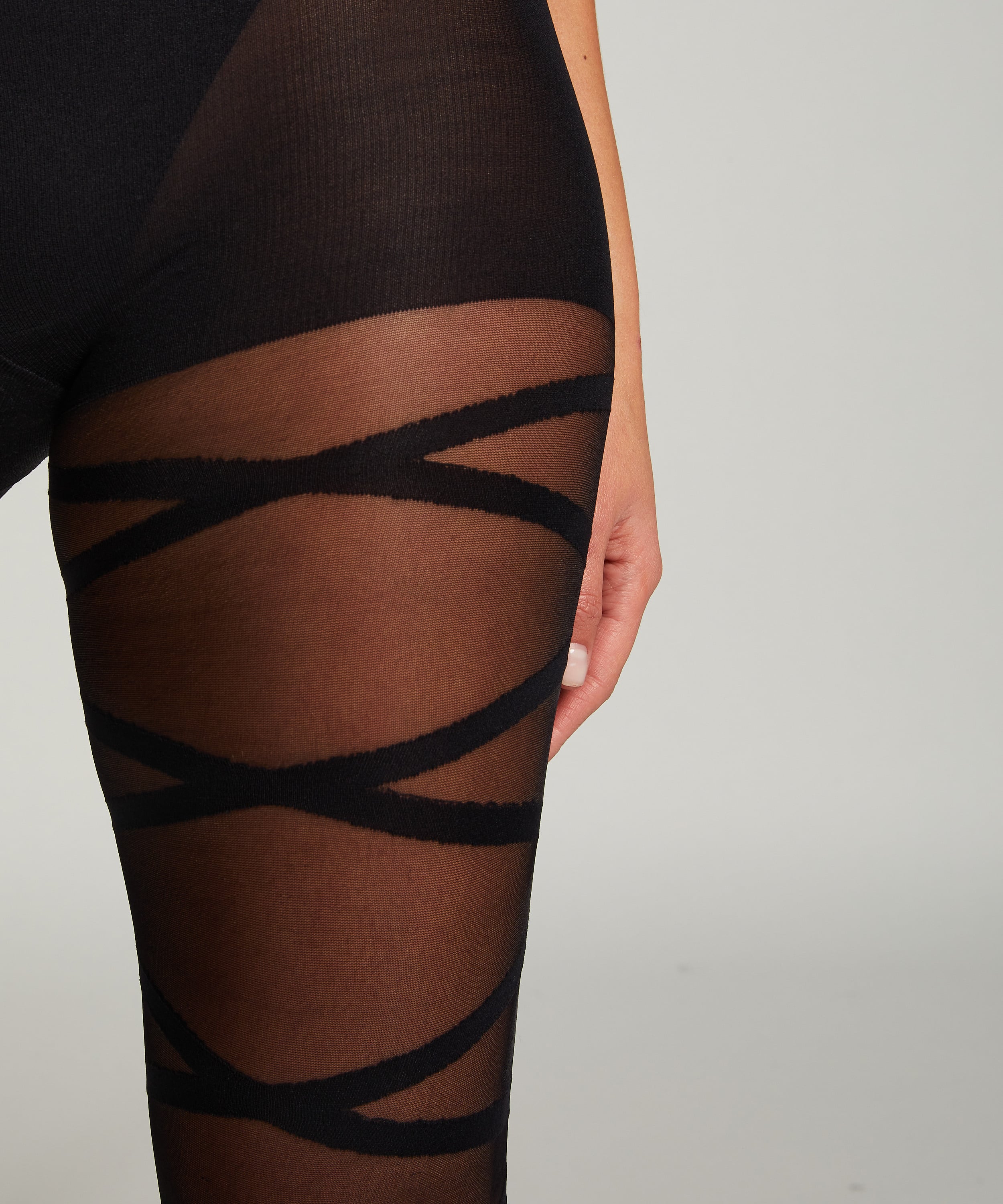 20 Denier Open Gladiator Tights, Black, main