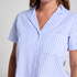 Seersucker Short-Sleeved Jacket, Blue