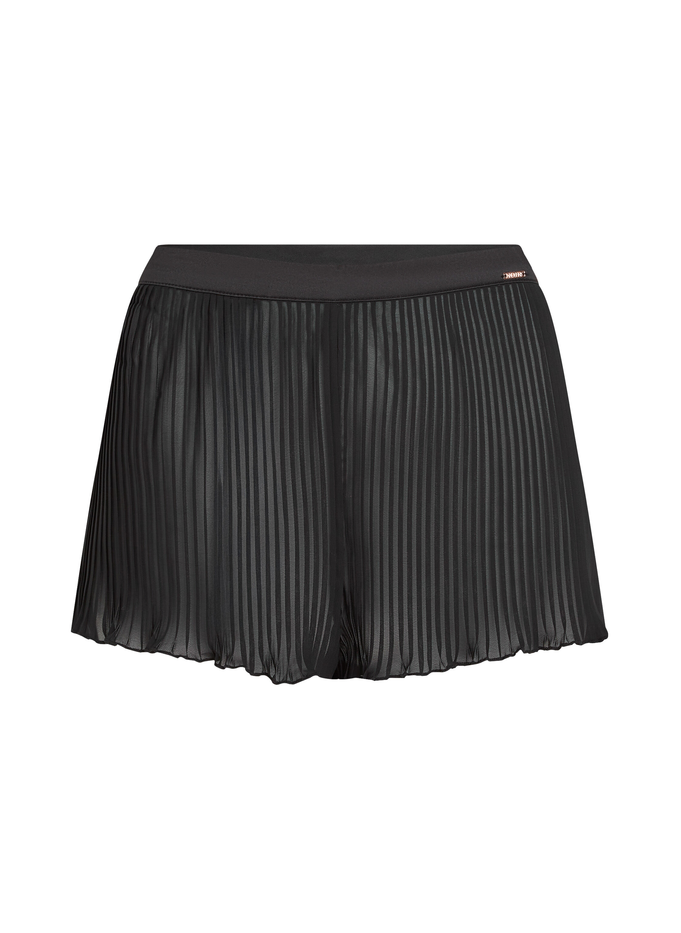 Plisse Lace Shorts, Black