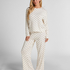 Pyjama Pant Loose Pointelle, White