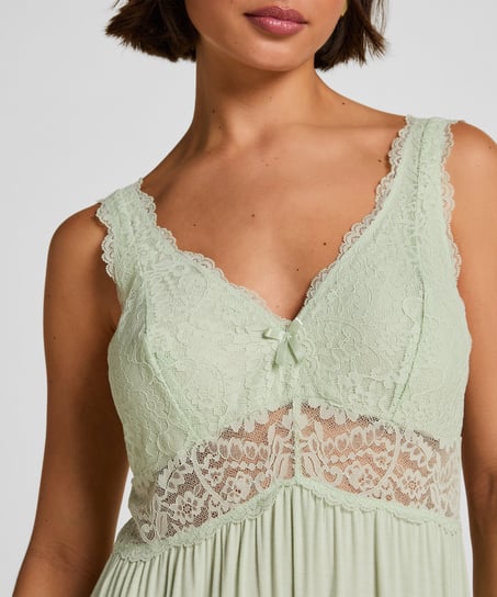 Nora Lace Slip Dress, Green