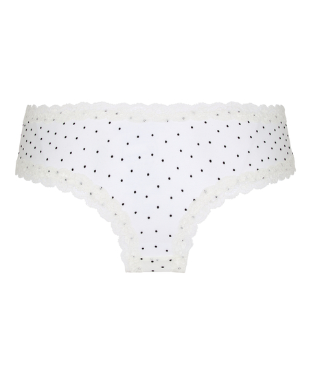 V-shaped Brazilian knickers mesh, White