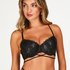 Mila Padded Longline Underwired Bra, Black
