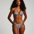 Doha Zebra Triangle Bikini Top, White