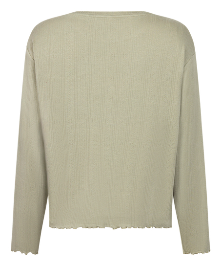 Pyjama Top Loose Pointelle, Green