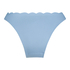 Scallop High-Leg Bikini Bottoms, Blue