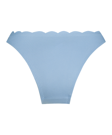 Scallop High-Leg Bikini Bottoms, Blue