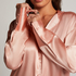 Satin Long-Sleeved Jacket, Pink