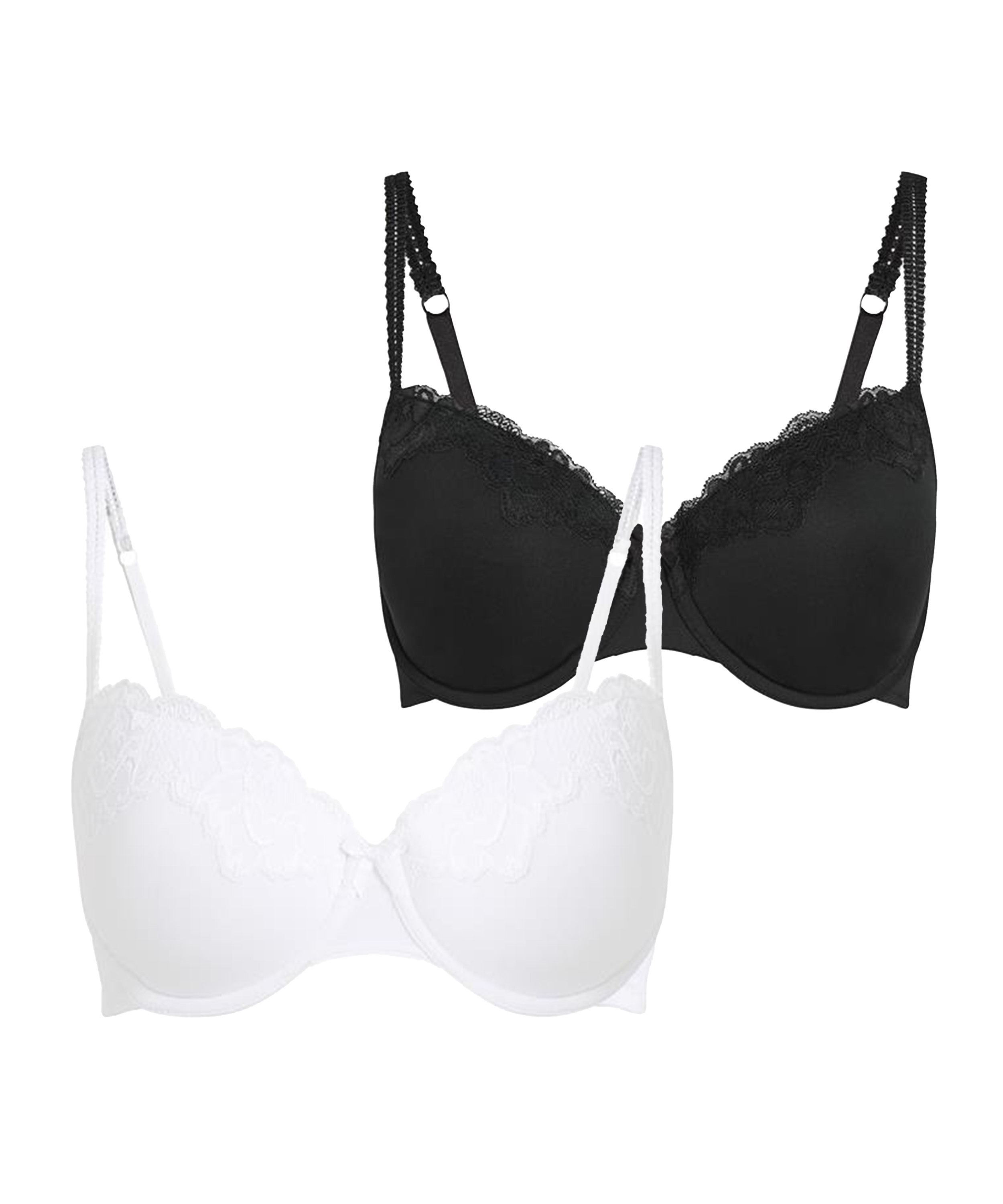 2-Pack Padded Underwired Bra, Black, main