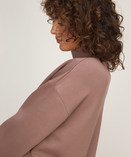 Top viscose mock neck, Brown