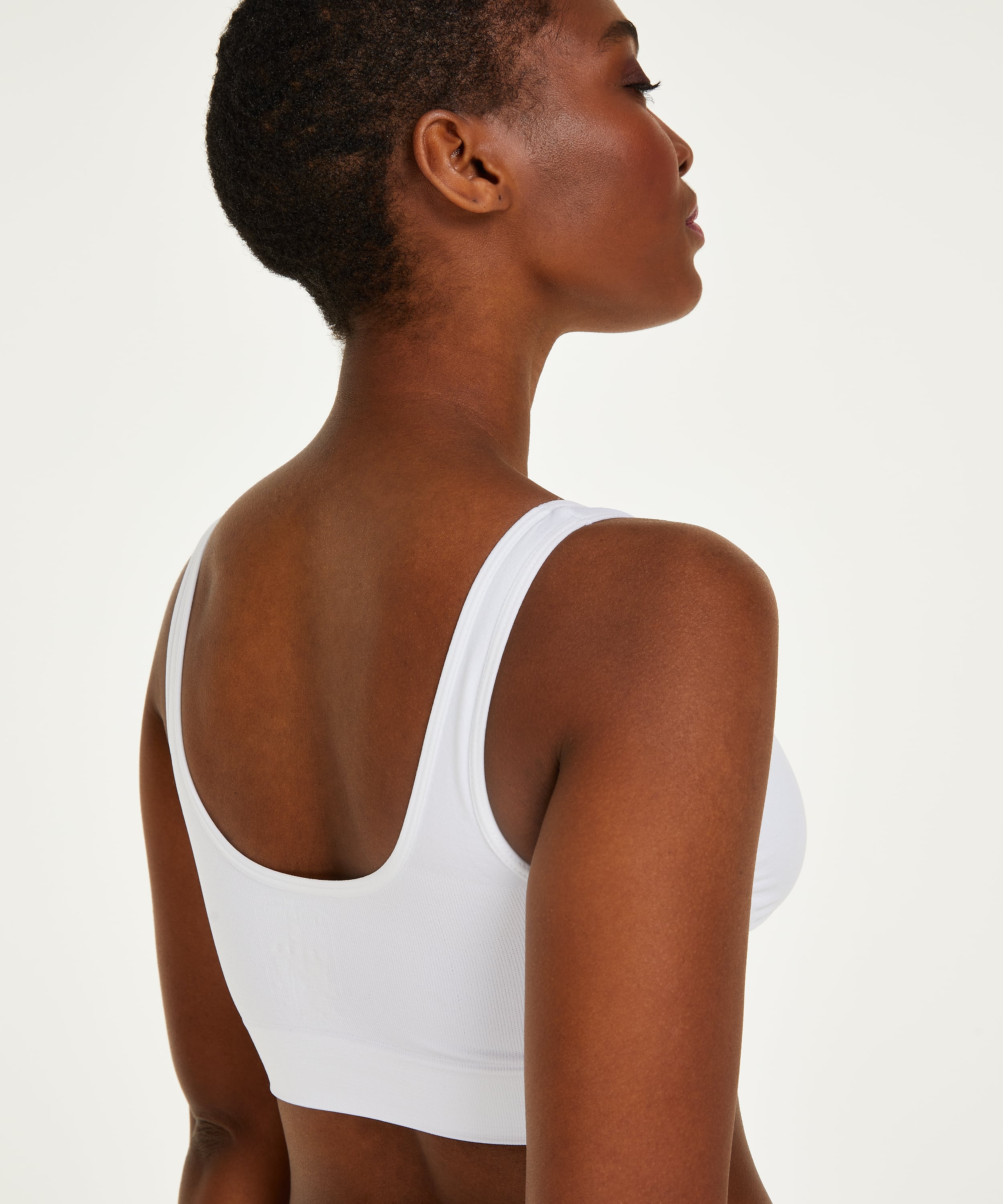 Seamless Crop Top, White, main