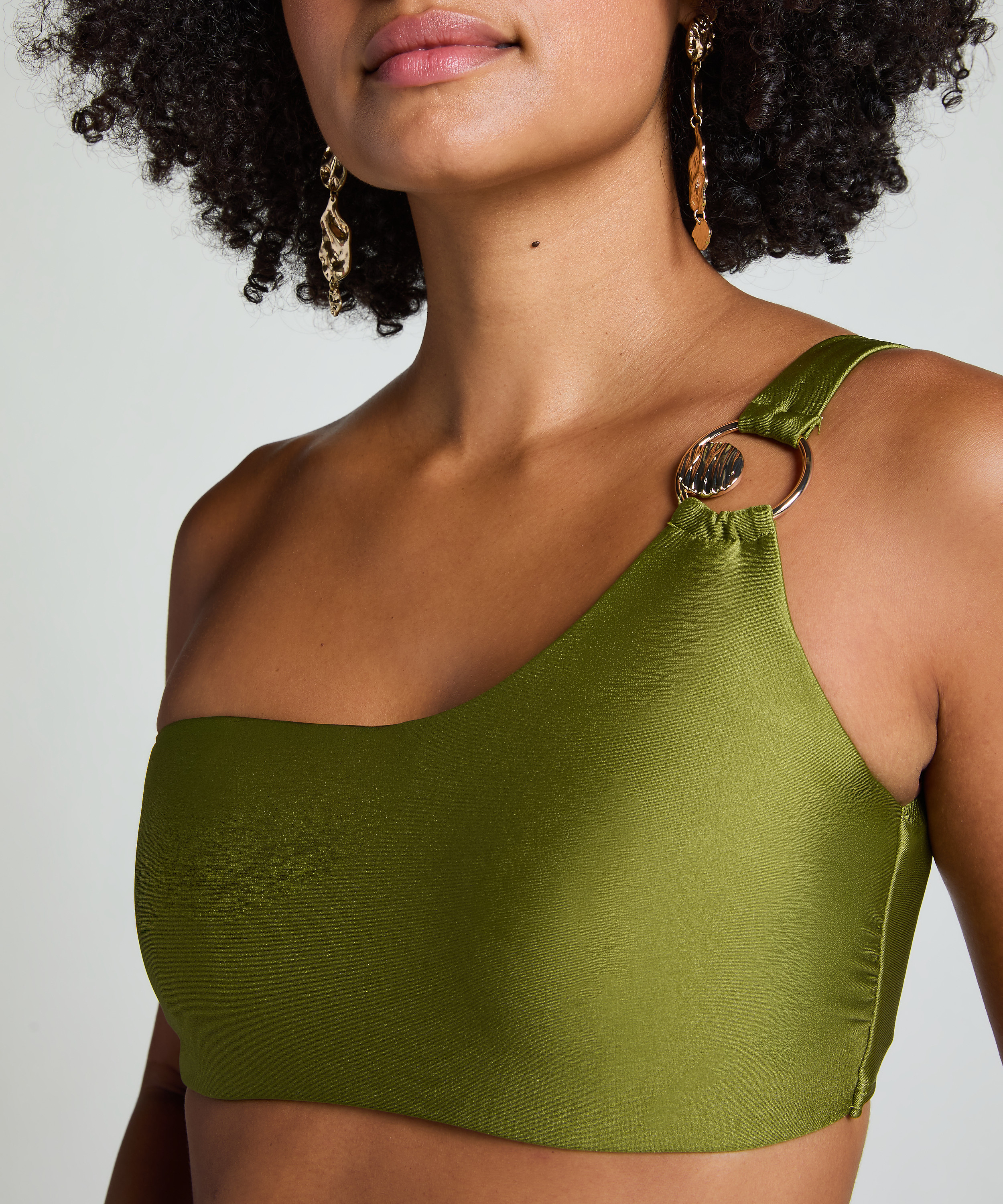 Holbox One Shoulder BikiniTop, Green, main