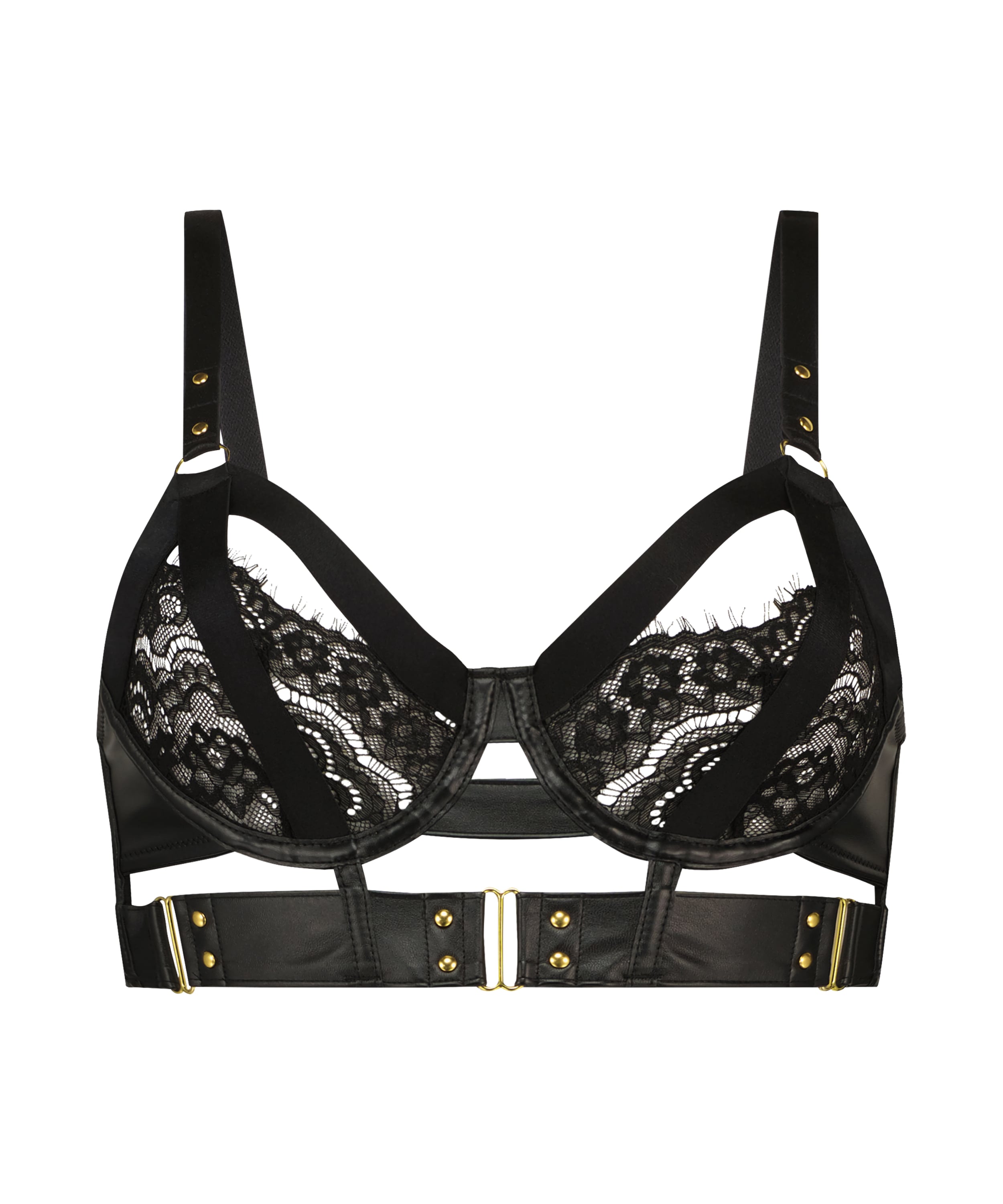 Occult non-padded longline underwired bra, Black, main