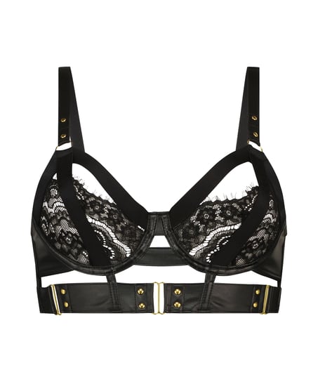 Occult non-padded longline underwired bra, Black