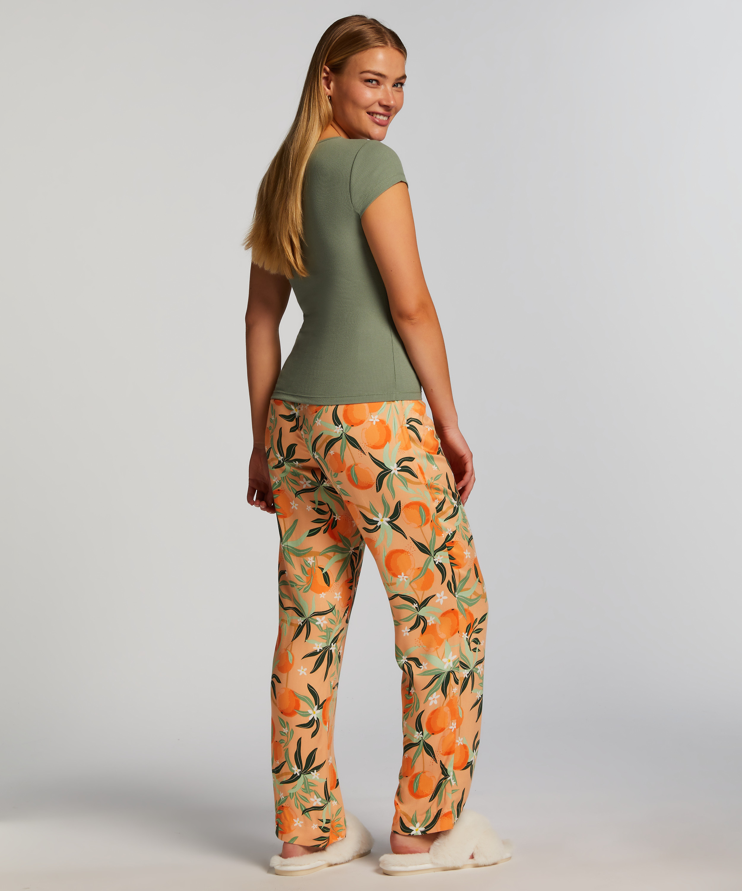 Henley Short Sleeved Pyjama Top, Green, main