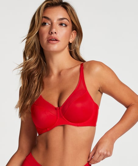Nina Non-Padded Underwired Minimizer Bra, Red