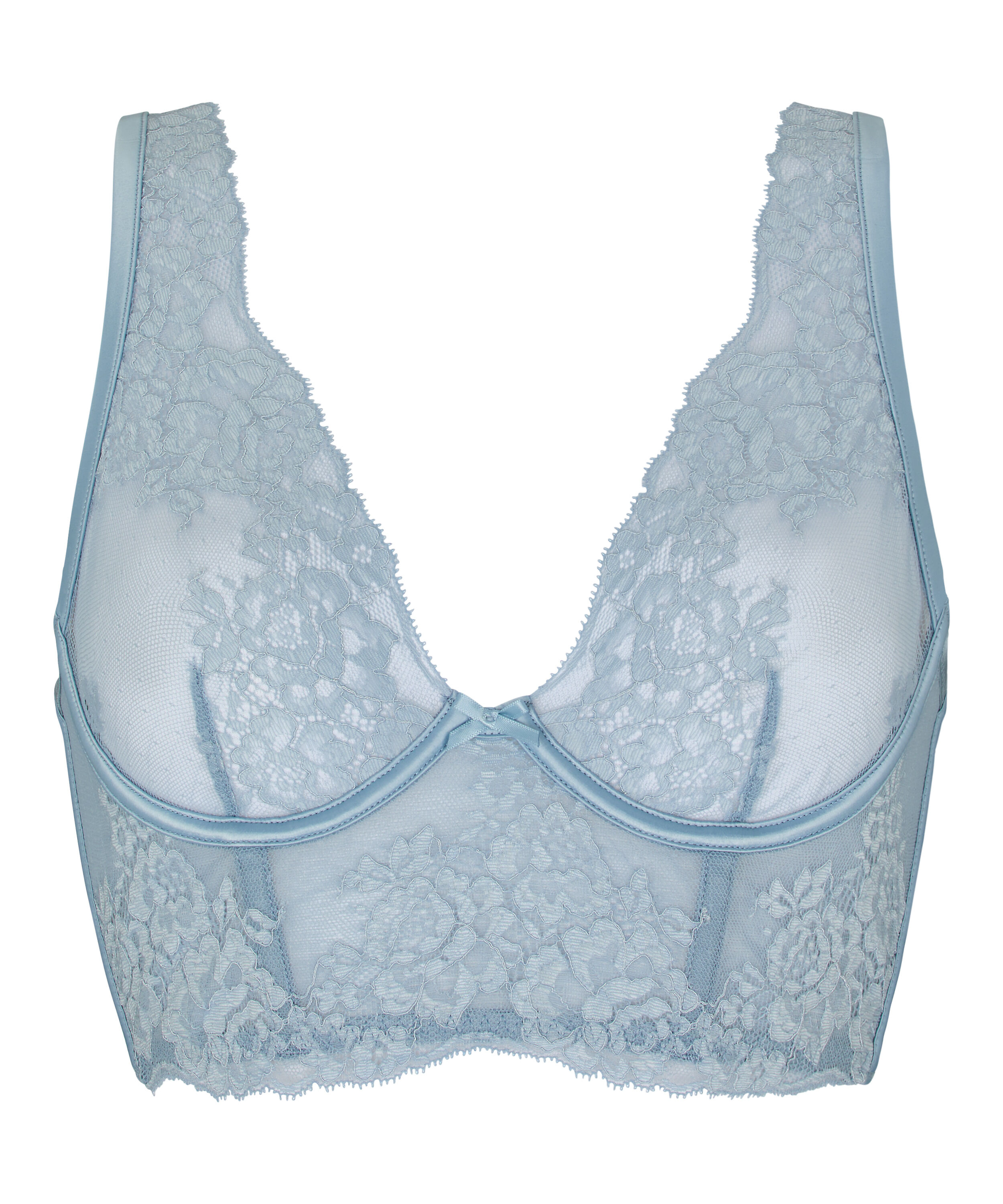 Non-Padded Underwired Longline Bra Rosie, Blue