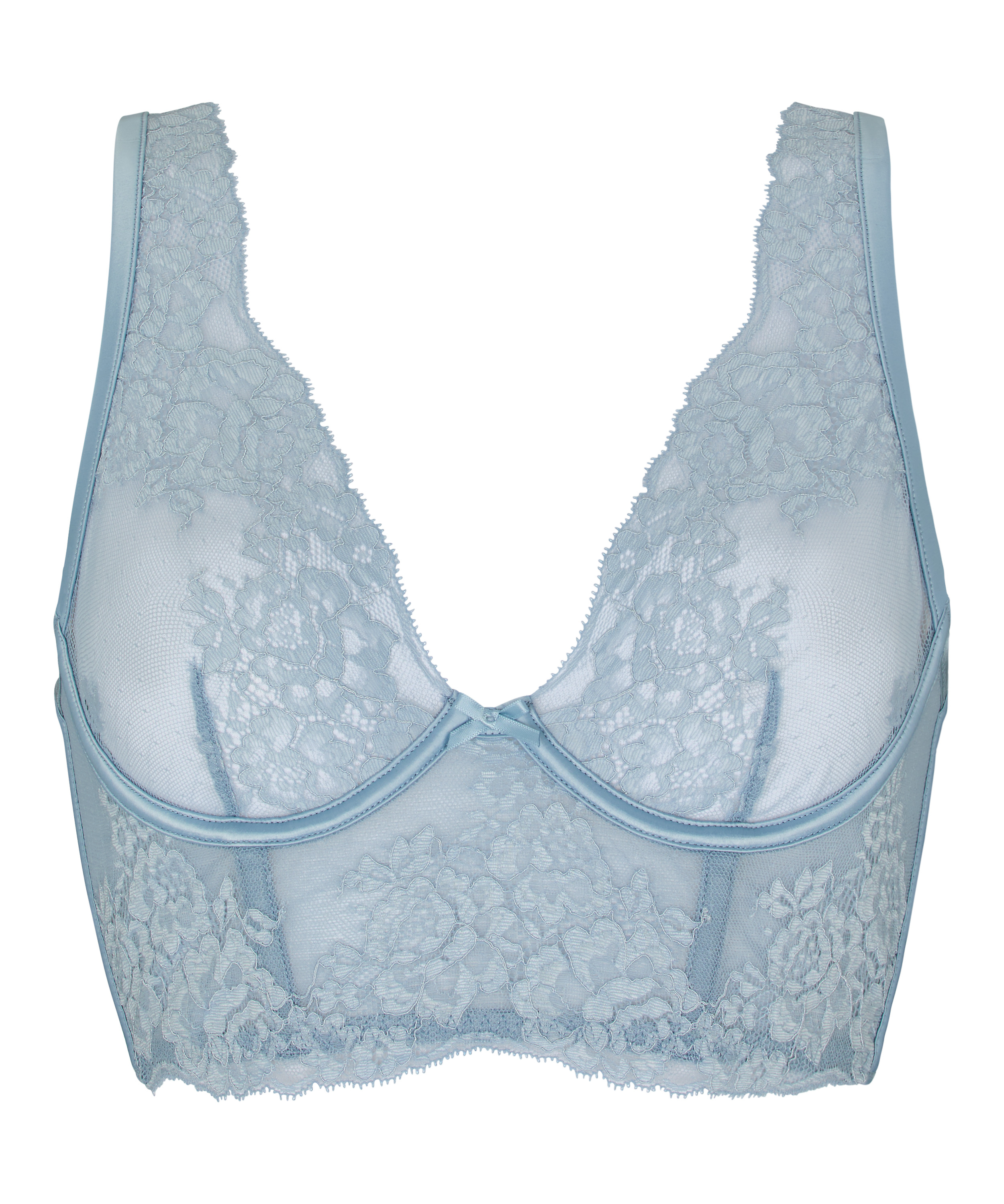 Non-Padded Underwired Longline Bra Rosie, Blue, main