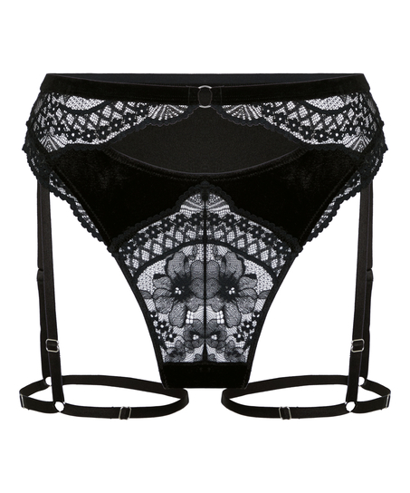 Suspenderbelt Thong Emily, Black