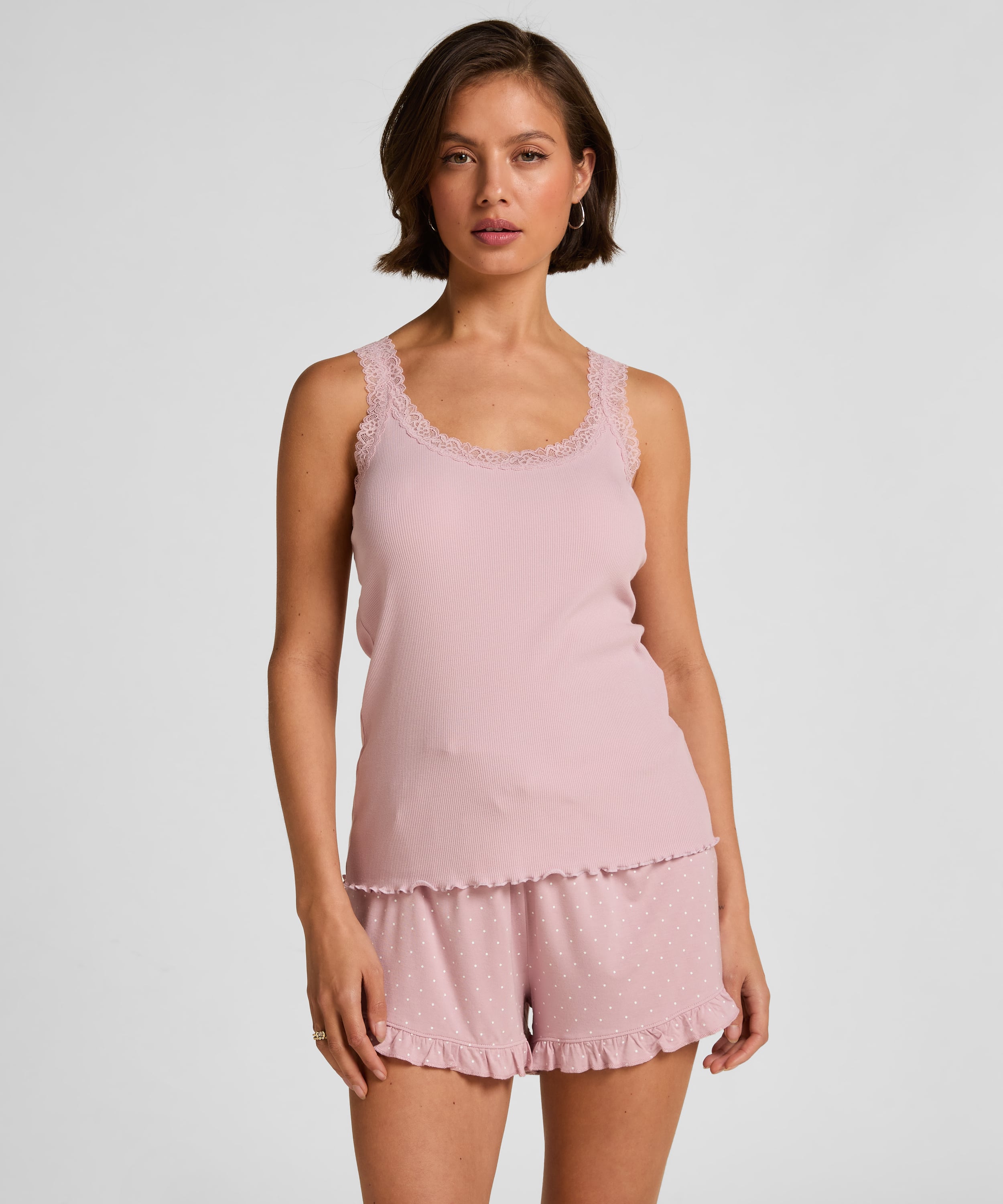 Jersey Ruffled Shorts, Pink, main