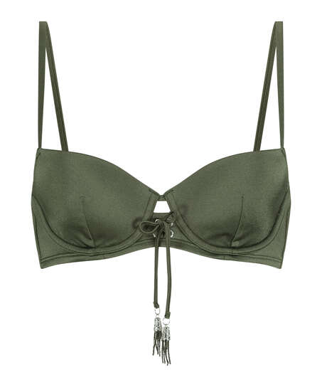 Lucia padded underwire bikini top, Green