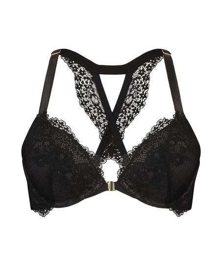 Raine padded underwired push-up bra, Black