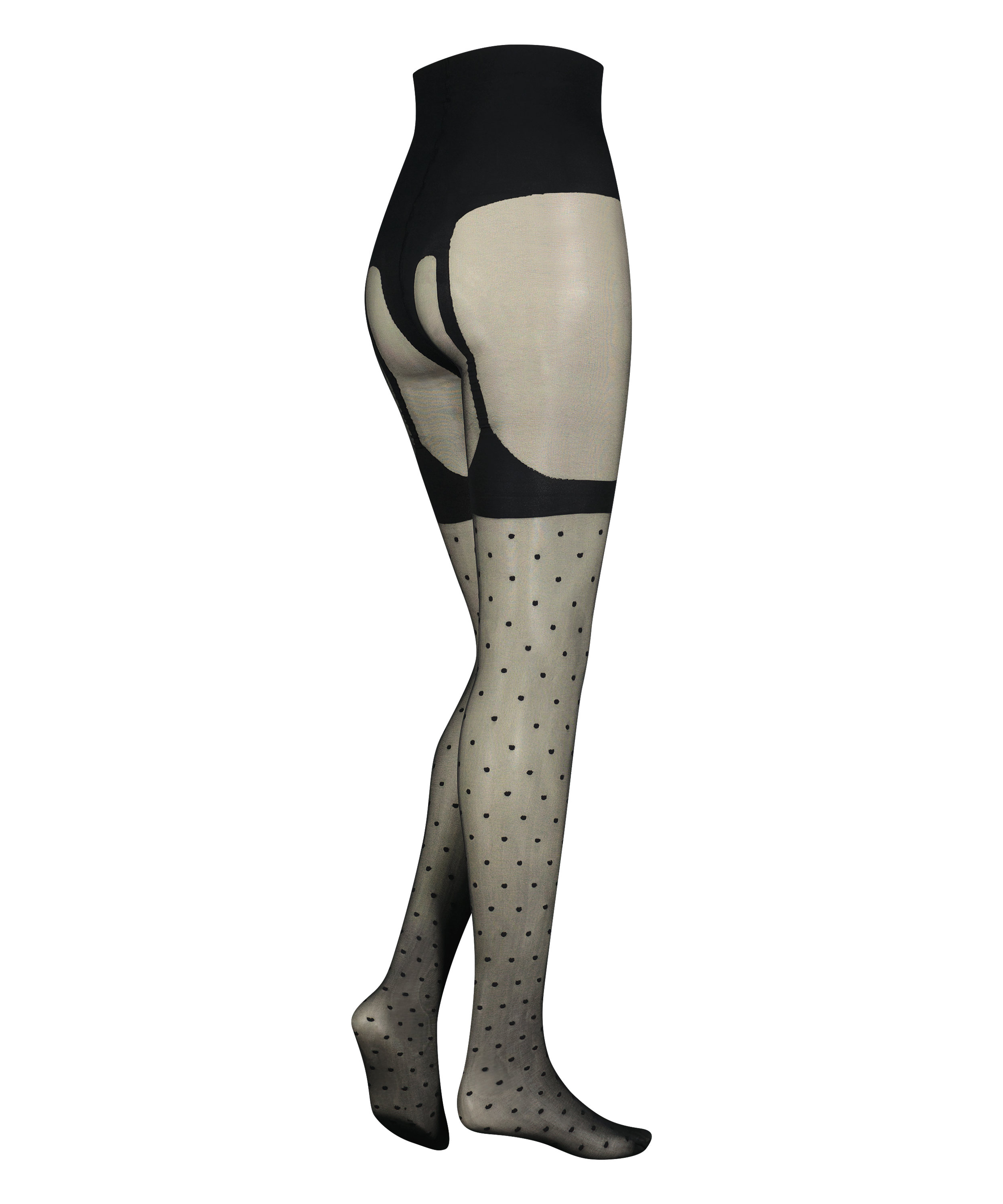 15 Denier Tights Suspender Detail, Black, main