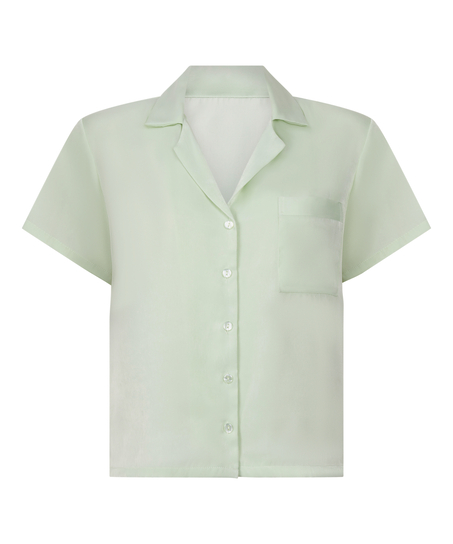 Satin Short-Sleeved Jacket, Green