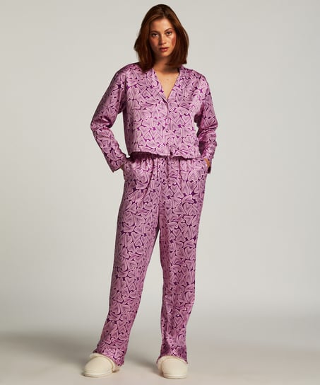 Satin Long-Sleeved Jacket, Purple