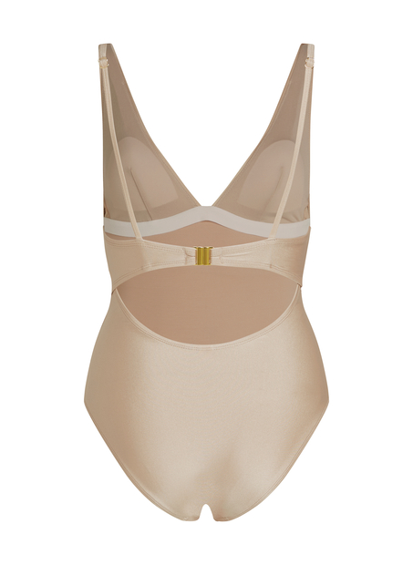 Luxe Shaping Swimsuit, Beige